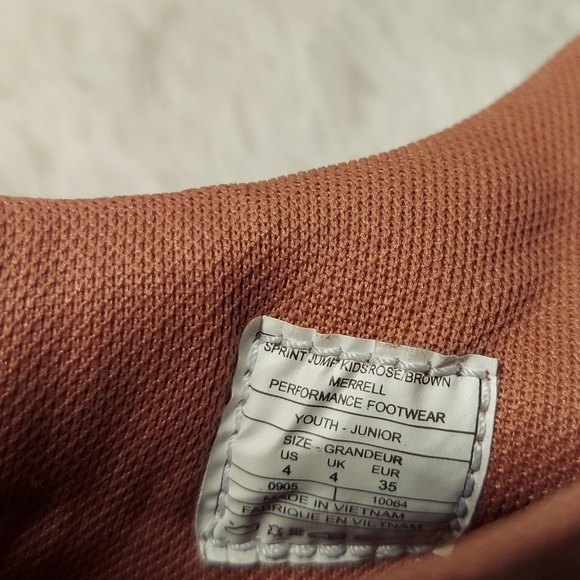 MERRELL Mini Moc Kids Sz 4, Sprint Jump Kids,  Rose Brown, Performance Shoe, New - Picture 14 of 16